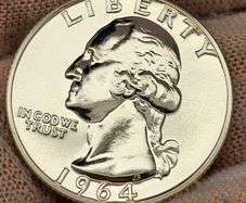 USA United States 1964 Silver Proof Washington Quarter Beautiful Gem Proof