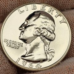 USA United States 1964 Silver Proof Washington Quarter Beautiful Gem Proof
