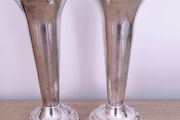 Pair of vintage Lanthe England silver plated flower bud vases