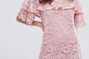 Miss Selfidge pink floral lace mini dress - Delivery