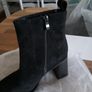Ladies Black Suede Ankle Boots Image 8
