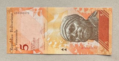 Venezuela 5 Bolivares 2014 Banknote