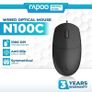 Rapoo N100c Wired Optical Mouse Type - Black Image 2