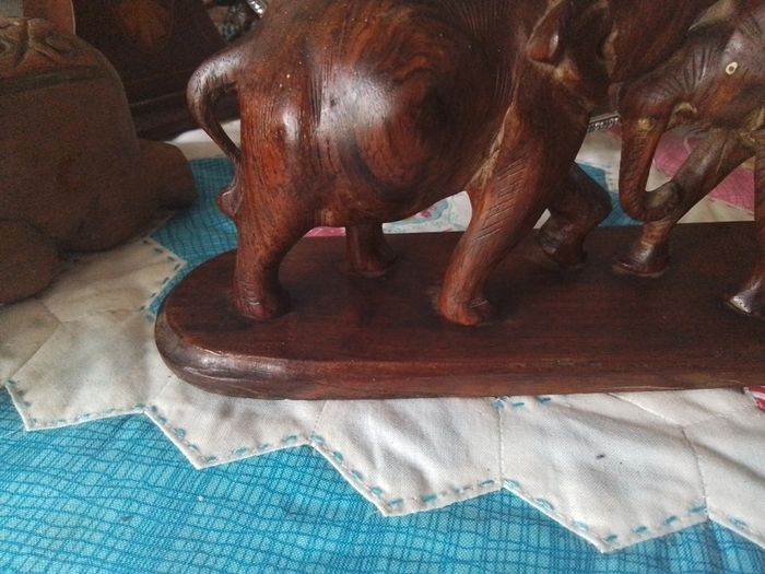 Pair of Carved Elephants