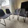 Set of 4 Grey Velvet Dining Chairs Image 2