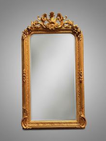 French Style Gilt Wood & Plaster Panel Mirror