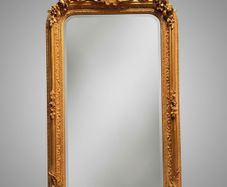 French Style Gilt Wood & Plaster Panel Mirror