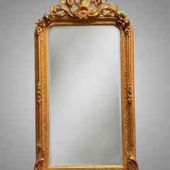 French Style Gilt Wood & Plaster Panel Mirror
