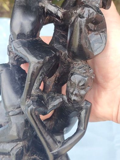 Vintage Makonde carved wooden tree of life