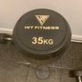 Barbell 35kg Hit Fitness Fixed Round Rubber Image 4