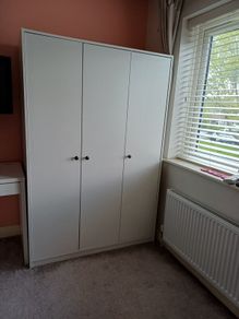 3 door wardrobe with hanging space and shelves. Ikea Kleppstad