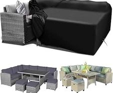 Garden Furniture Covers Waterproof, 420D Oxford Fabric 200x200x90cm Rectangular Garden Table Covers Patio Table Cover Waterproof Anti-UV Rattan Furniture Covers for Furniture Sets