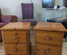 Two Solid Pine Bedside Lockers