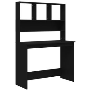 Desk with Shelves Black 102x45x148 cm