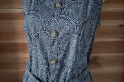MIDI dress sleeveless navy white pattern Mountain Warehouse New 38/10