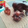 carved wooden elephant and 2 Buddha Image 2