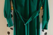 NEW H&amp;M Women's Green faux-wrap knee-length dress Size 14/ 42
