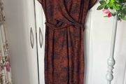 Bnwt primark animal print wide leg jumpsuit with wrap around detail size 12