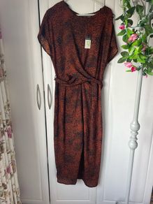 Bnwt primark animal print wide leg jumpsuit with wrap around detail size 12