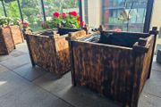 2 wooden planters oak hard wood