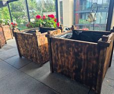 2 wooden planters oak hard wood