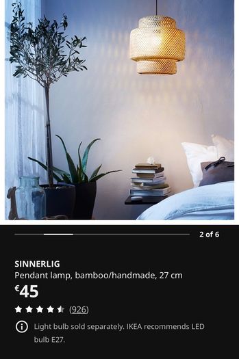 IKEA Sinnerlig Pendant Lightshade - New
