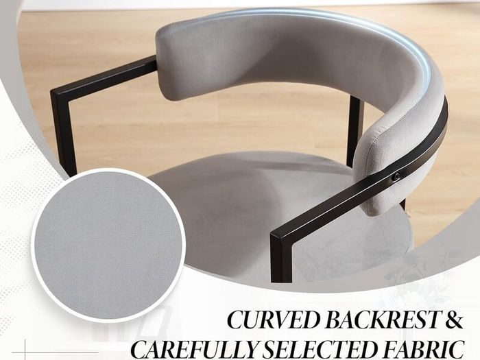 Set of 2 Modern Dining Chairs Metal Frame Velvet