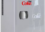 Coca Cola Diet Coke 4L Portable Cooler/Warmer, Compact Personal Travel Fridge for Snacks Lunch Drinks Cosmetics, Includes 12V and AC Cords, Desk Accessory for Bedroom Home Office Dorm Travel, Gray