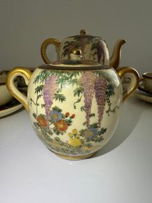 Antique Japanese Satsuma Tea Service (Meiji Period) Signed Taniguchi