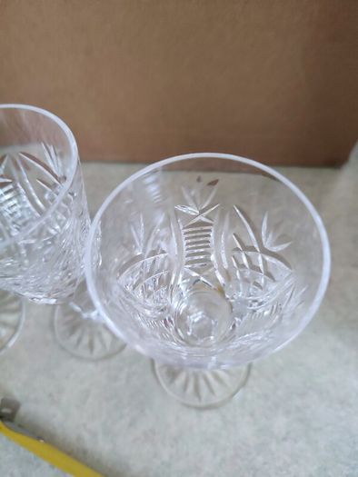 SET OF 4 Irish Waterford Crystal Cut Glass Sherry Glasses Pattern Clare