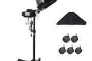 Professional Hair Steamer for Deep Conditioning, 11.81-inch Hooded Ionic Hair Steamer with 2 Modes, Height-Adjustable Standing Hair Steamer with Timer, 5 Wheels (2 Lockable) for Salon Home Spa