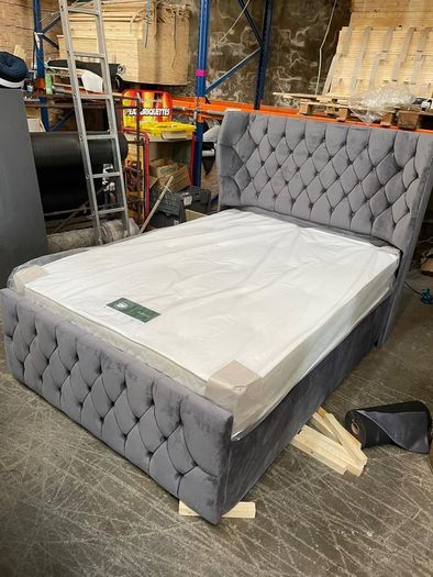 Brand new King size 5ft WingBack Ottoman Bed and mattress included