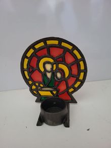 Christmas tiffany style candle holder