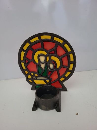 Christmas tiffany style candle holder
