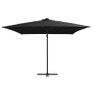 Cantilever Umbrella with LED lights and Steel Pole 250x250 cm Black Image 3