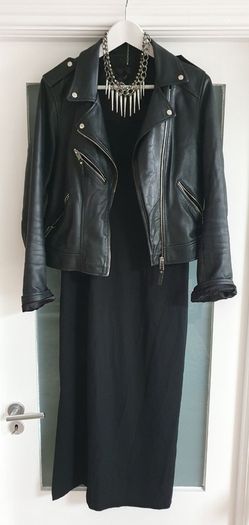 H&M black sheer panel's midi with side split Sz 12 - Bnwt Rrp 39.99