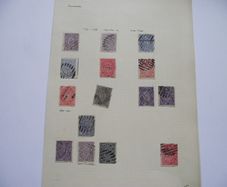 The collection of old stamps from Indian States on pages (1889-1929)