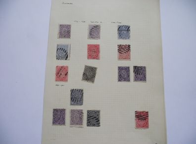 The collection of old stamps from Indian States on pages (1889-1929)