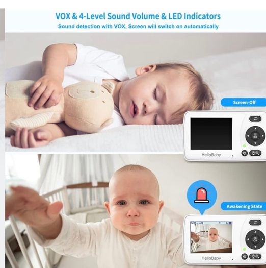 Baby Monitor, Monitor with Camera and Audio, , Infrared Night Vision Camera,VOX Mode, Lullaby, Two Way Audio (FREE POSTAGE)