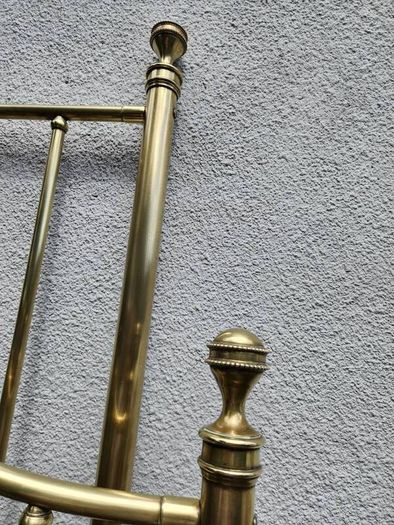 19th Cent. beautiful all brass three foor bed. Just polished