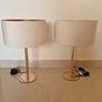 Luxury Gold Metal & Cream Velvet Table Lamps Image 2