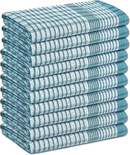 Wonderdry Tea Towels Kitchen Pack of 10, Cotton Absorbent Long Lasting Catering Cloths (FREE SHIPPING)