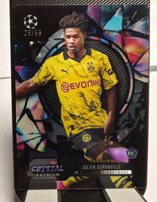 2023-24 Topps Crystal Premium UEFA #12 Julien Duranville Dortmund RC Purple /99