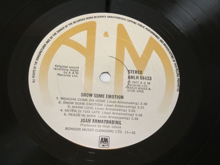 Joan Armatrading Show Some Emotion Uk Pressing 1977 Lp