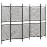 5-Panel Room Divider Poly Rattan Brown 300x200 cm Image 4