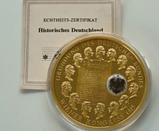 Founding of the German Confederation 24 Karat Gold plated Proof Congress of Vienna