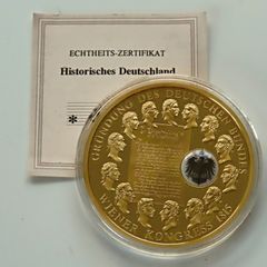 Founding of the German Confederation 24 Karat Gold plated Proof Congress of Vienna