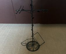 Black wine bottles and glasses holder