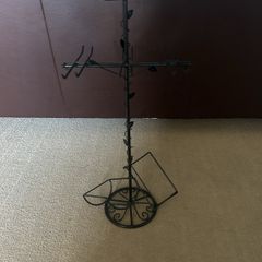 Black wine bottles and glasses holder