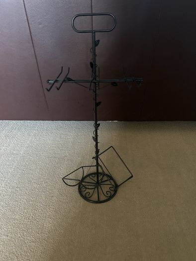 Black wine bottles and glasses holder